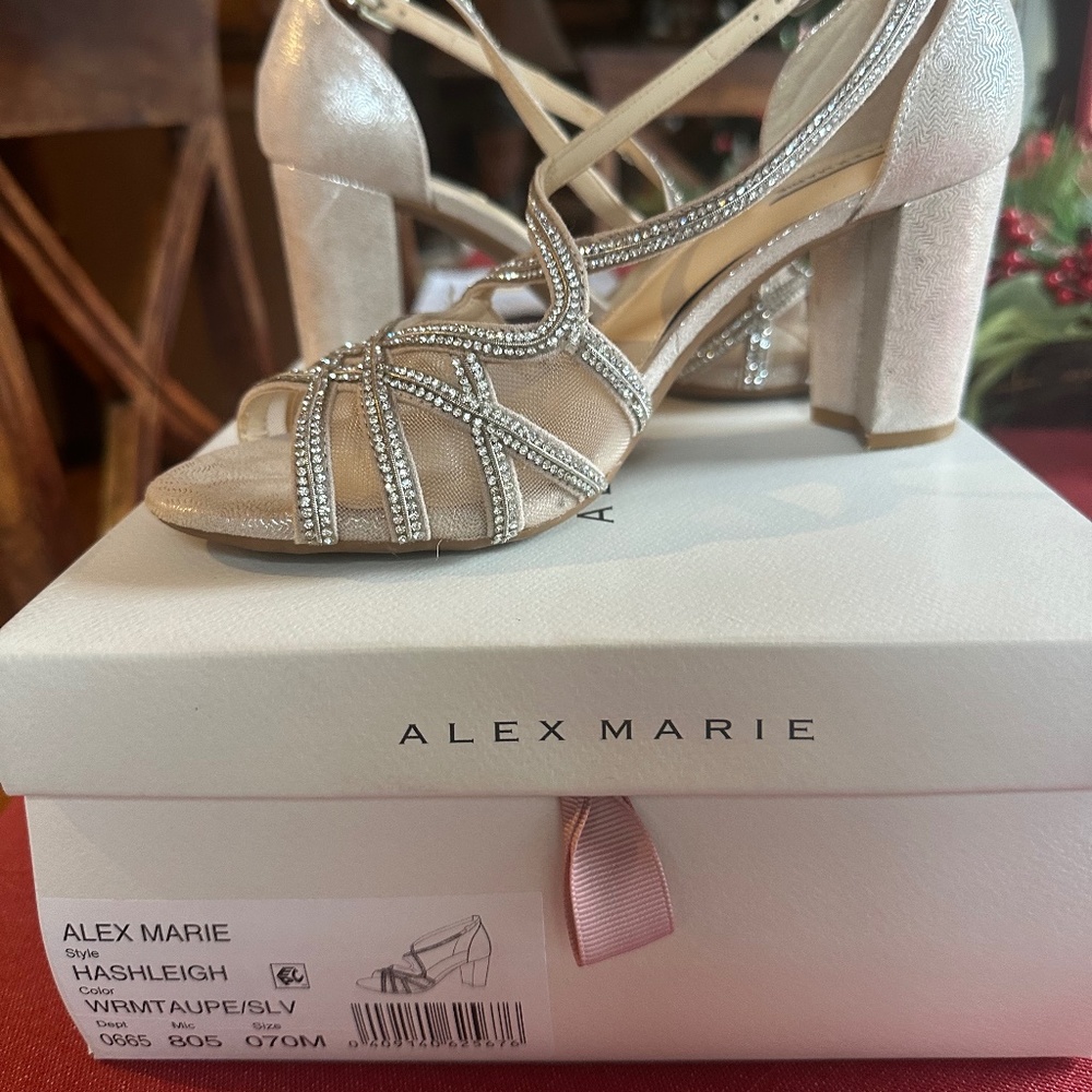 Champagne/Taupe & Rhinestone 3” heels